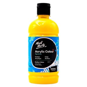 Acrylic Colour Paint 500ml – Medium Yellow