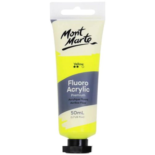 Fluoro Acrylic Paint Premium 50ml Tube – Yellow