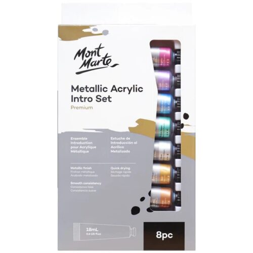 Metallic Acrylic Paint Intro Set Premium 8pc x 18ml