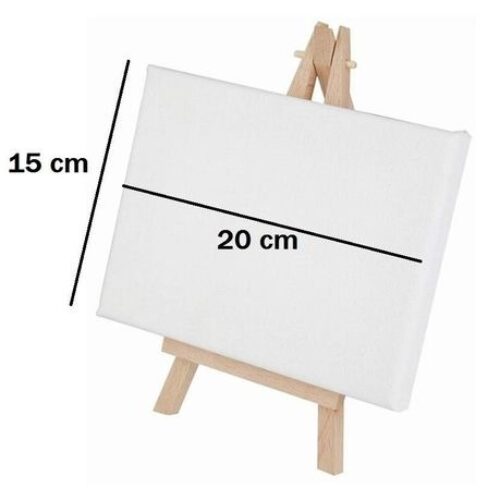 Stretched Canvas with Wood Easel 15cm By 20cm
