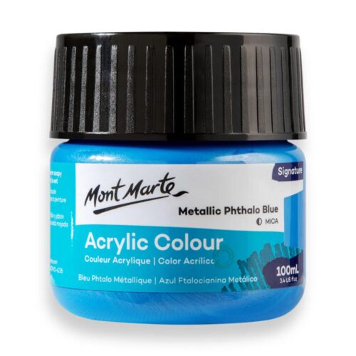 Acrylic Colour Paint 100mls – Metallic Pthalo Blue