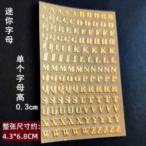 Resin Alphabet Stickers -Gold XCPRC- 394