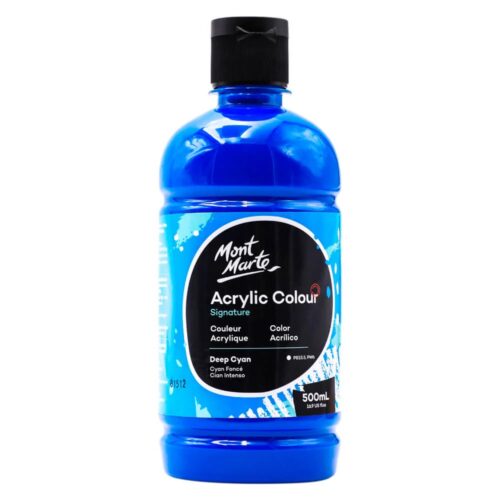 Acrylic Colour Paint 500ml – Deep Cyan