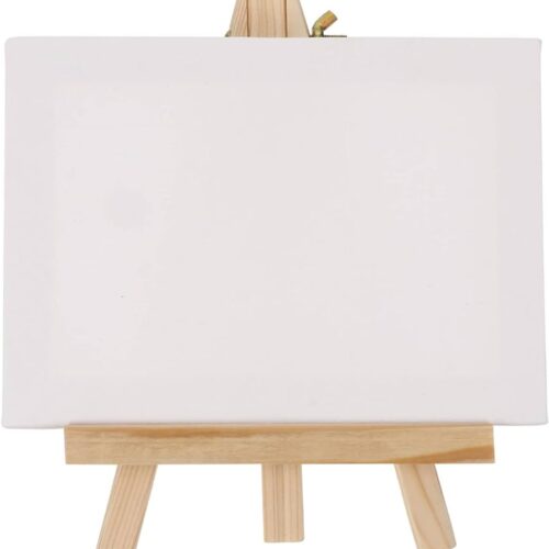 Stretched Canvas with Wood Easel 18cm By 24cm