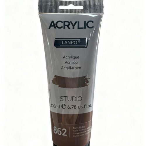 Lanpo Artist’s Acrylic Paints 200ml – Burnt Umber