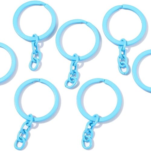 Blue Keychain Rings 20pcs