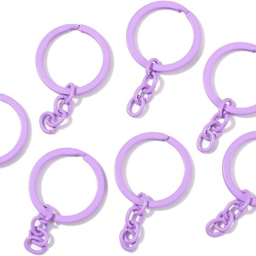 Purple Keychain Rings 20pcs
