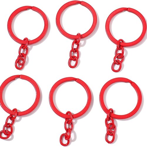 Red Keychain Rings 20pcs
