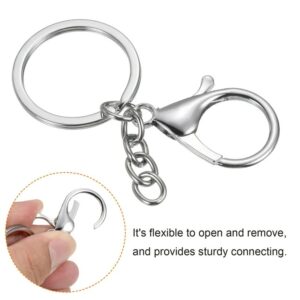 Silver Lobster Keychain Rings 10pcs