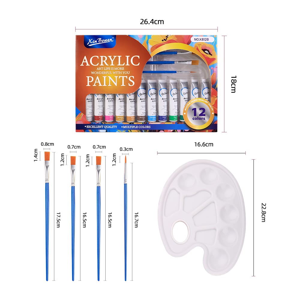 Jumbo Acrylic Paint Set 12pcs