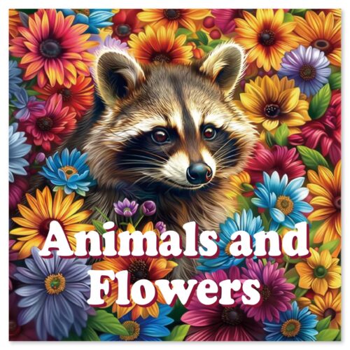 Animals and Flowers Colouring Book-A3