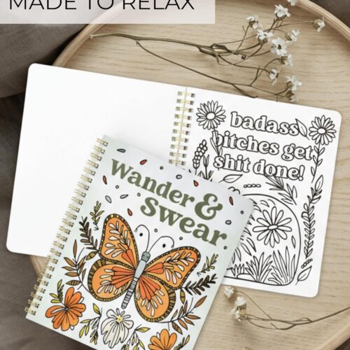 Wander And Swear Adult Colouring Book -A6