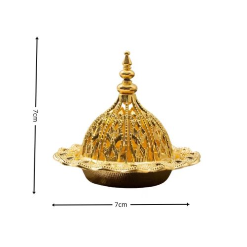 Metallic Incense Burner with Lid- Gold- LS 32