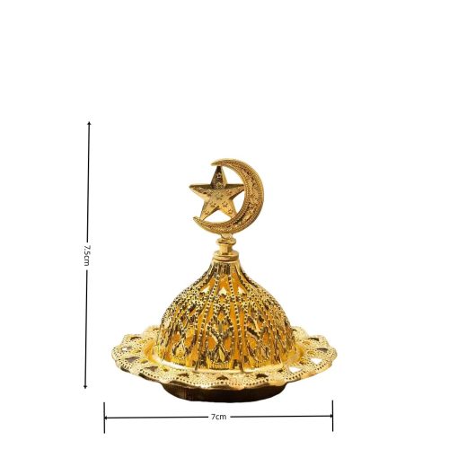 Metallic Incense Burner with Lid- Gold- LS 35
