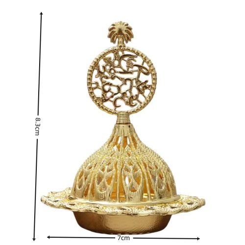 Metallic Incense Burner with Lid- Gold- LS 36