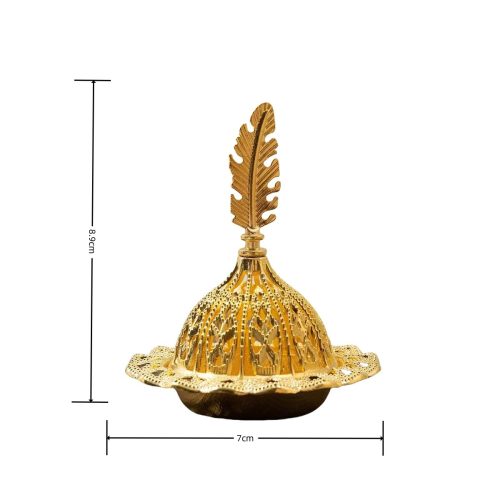 Metallic Incense Burner with Lid- Gold- LS 37