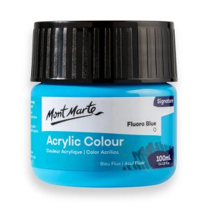 Acrylic Colour Paint Signature 100ml Tub - Fluoro Blue