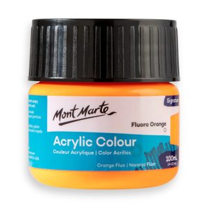 Acrylic Colour Paint Signature 100ml Tub - Fluoro Orange