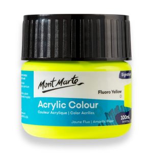 Acrylic Colour Paint Signature 100ml Tub - Fluoro Yellow
