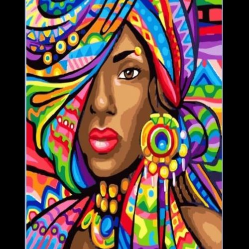 Paint By Numbers-African Woman -18cm by 24cm JK312